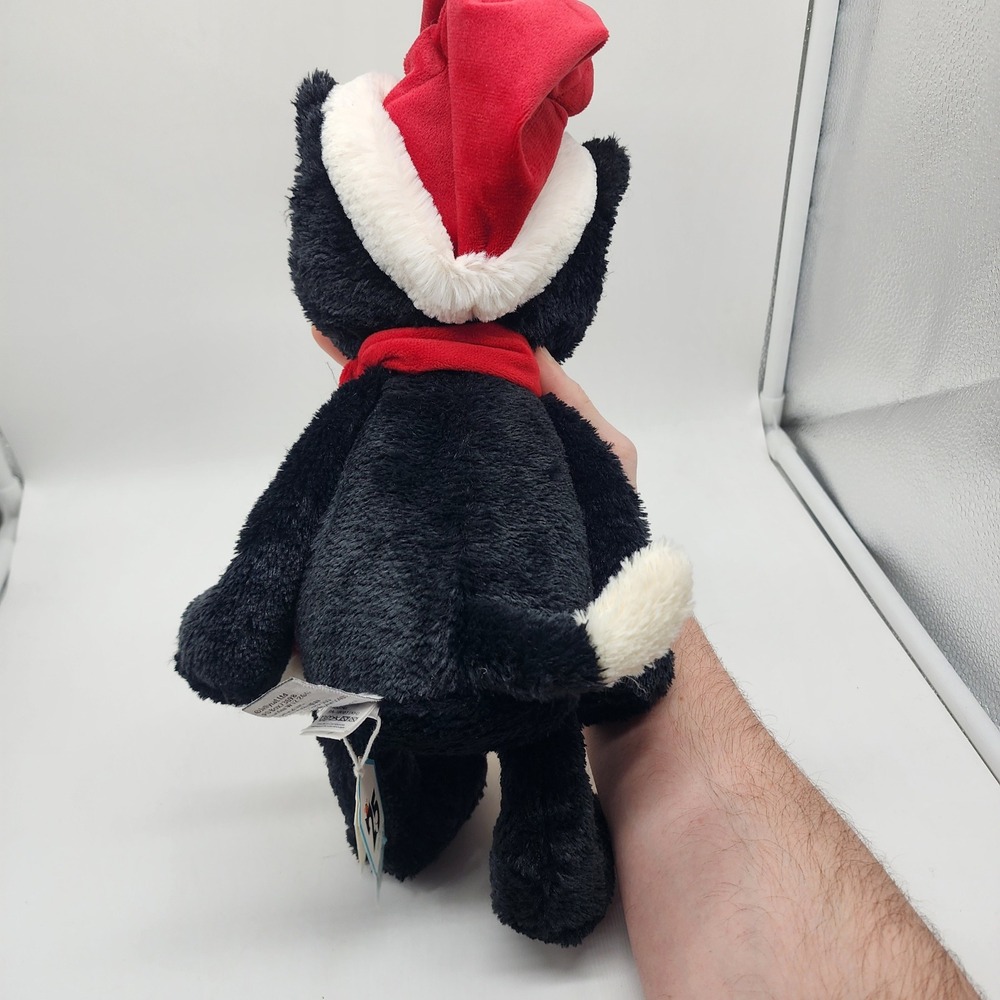 Jellycat Christmas Jellycat Jack Medium 12.6" Black Cat Santa Plush NWT - Picture 3 of 5